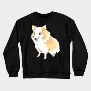 Pomeranian Dog Portrait in Watercolor Crewneck Sweatshirt